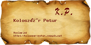 Koloszár Petur névjegykártya